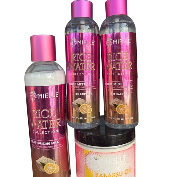 Mielle Other - Bundle for all Rice Water Collection Shine Mist and Moisturizing Milk Set - Pink